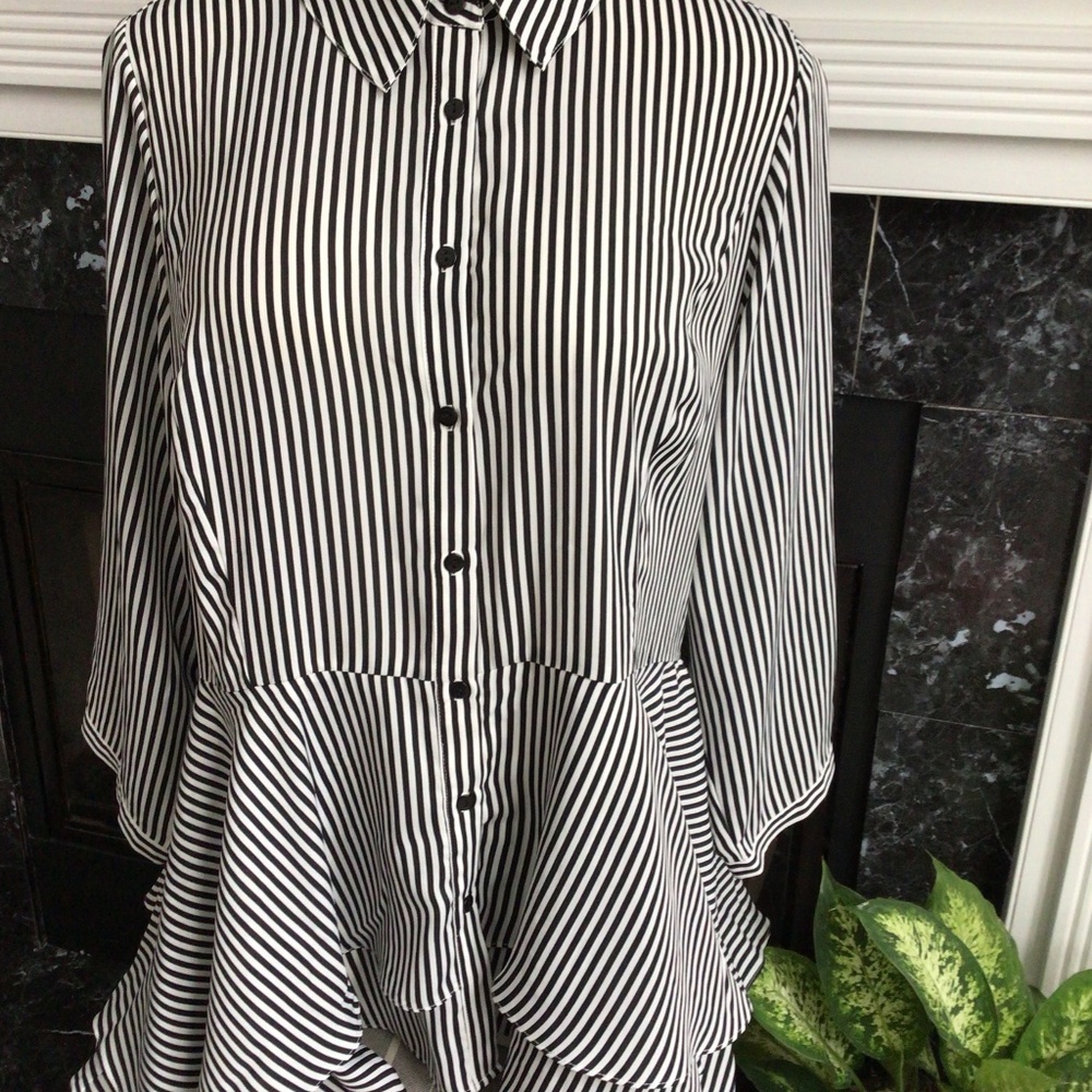 Dramatic Flutter high low Tunic Blouse by City Chic